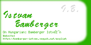 istvan bamberger business card